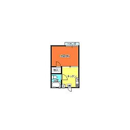 ベルソル 1Kの間取図画像
