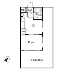 マンション御殿山 1SKの間取図画像