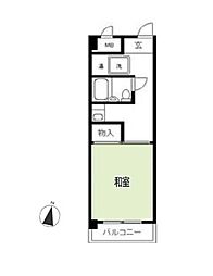 ジュウエル城西 1Kの間取図画像