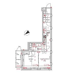 XEBEC旗の台 1LDKの間取図画像