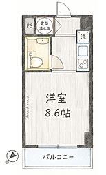エクシール伊勢佐木 ワンルームの間取図画像