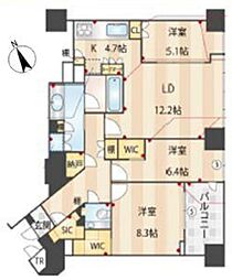 ブリリア一番町 3LDKの間取図画像