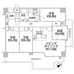 ヒューマインド茶山駅前 4LDKの間取図画像