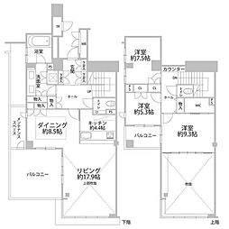 グランドメゾン百道浜オーシャン&フォレスト 3LDKの間取図画像