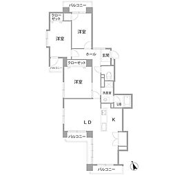 ロマネスク西公園 3LDKの間取図画像