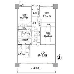 サーパス別府四丁目 3LDKの間取図画像