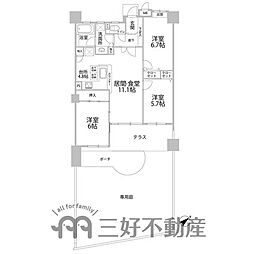 アクロス吉塚ステーションプラザ 3LDKの間取図画像