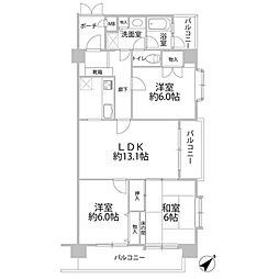 プリメール吉塚公園 3LDKの間取図画像