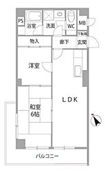 グランピア呉服町 2LDKの間取図画像