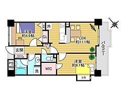 アールヴェール大森 2LDKの間取図画像