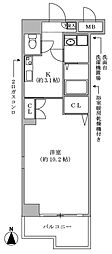 フォレスト西道頓堀 1Kの間取図画像