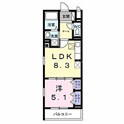 ラ・プレニチュード・アモネーズ 3階1LDKの間取り