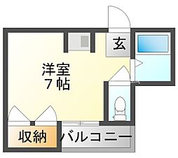 プレアール門真 ワンルームの間取図画像