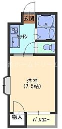 メゾンシーパレス 1Kの間取図画像