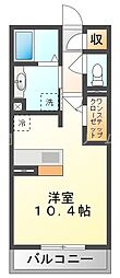 メゾンジュネス ワンルームの間取図画像