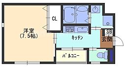 エスケーコーポラス 1Kの間取図画像