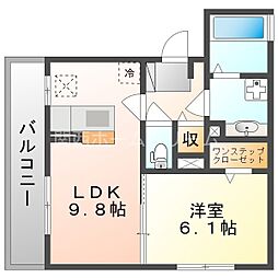 グランドソレイユ 1LDKの間取図画像