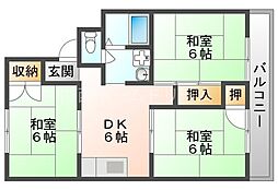 コミュニティハウスノグチ 3DKの間取図画像