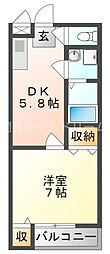 ケイズマンション 1DKの間取図画像
