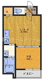 LIX大和田駅前 1LDKの間取図画像