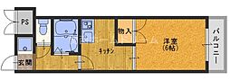 FROMホキタ一番館 1DKの間取図画像