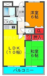 グレイシィーK.Y 2LDKの間取図画像