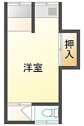杉本ハイツ ワンルームの間取図画像