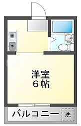 ボヌール大日A棟 ワンルームの間取図画像