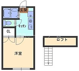 ペパオ 1Kの間取図画像