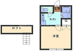カペナ 1Kの間取図画像