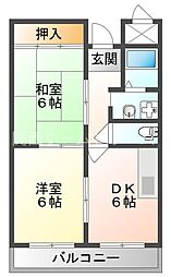 メゾン・ラ・フォーレ 2DKの間取図画像