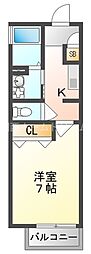 ALEGRIA藤田町EAST 1Kの間取図画像