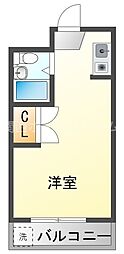 パールハイツ野里 ワンルームの間取図画像