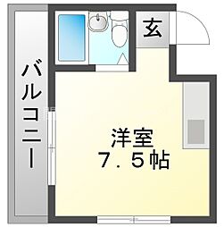 プレアール古川橋 ワンルームの間取図画像