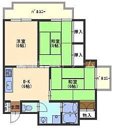 タウンプラザ東 3DKの間取図画像