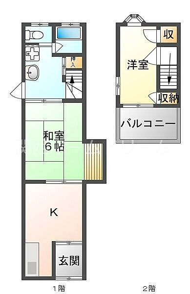 元町25-25貸家 ｜大阪府門真市元町(賃貸テラスハウス2K・1階・35.00㎡)の写真 その2