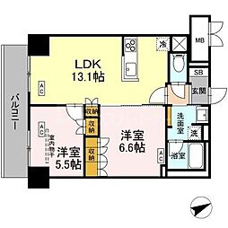 サンジョイアゼロ 2LDKの間取図画像