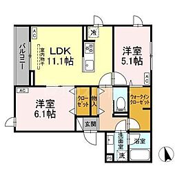 グラナーデ江戸川B 2LDKの間取図画像