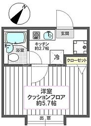サニーコート北葛西2 1Kの間取図画像