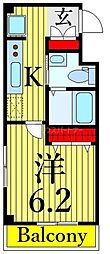 パレス 1Kの間取図画像