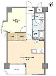 ウィルテラス船堀 1LDKの間取図画像