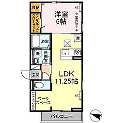 ハイクレア篠崎 1LDKの間取図画像