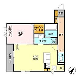 グランソレーユ 1LDKの間取図画像