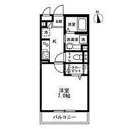 ダイワプレミア当代島1 1Kの間取図画像