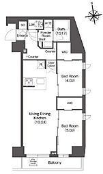COMFORIALIV西葛西 2LDKの間取図画像