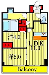 リビオメゾン南砂町 2LDKの間取図画像