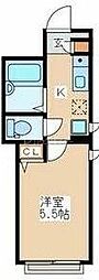 プレジオ2 1Kの間取図画像
