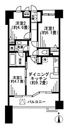 ラナイタウンルネッサンスグランドハイライズ 3DKの間取図画像