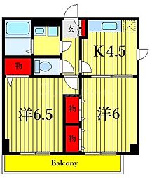 第2ロイヤルシラコ 2Kの間取図画像