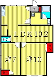 三家第一ビル 2LDKの間取図画像